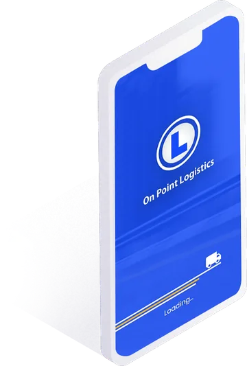 On Point Logistics app splash screen on a phone