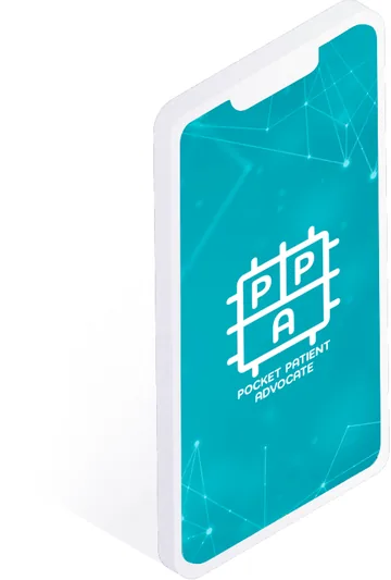 PPA (Pocket Patient Advocate) app splash screen on a phone